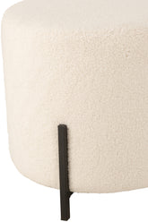 Kruk Schaap Stof/Schuim Wit - Kruk - J-Line - livinglovely.nl