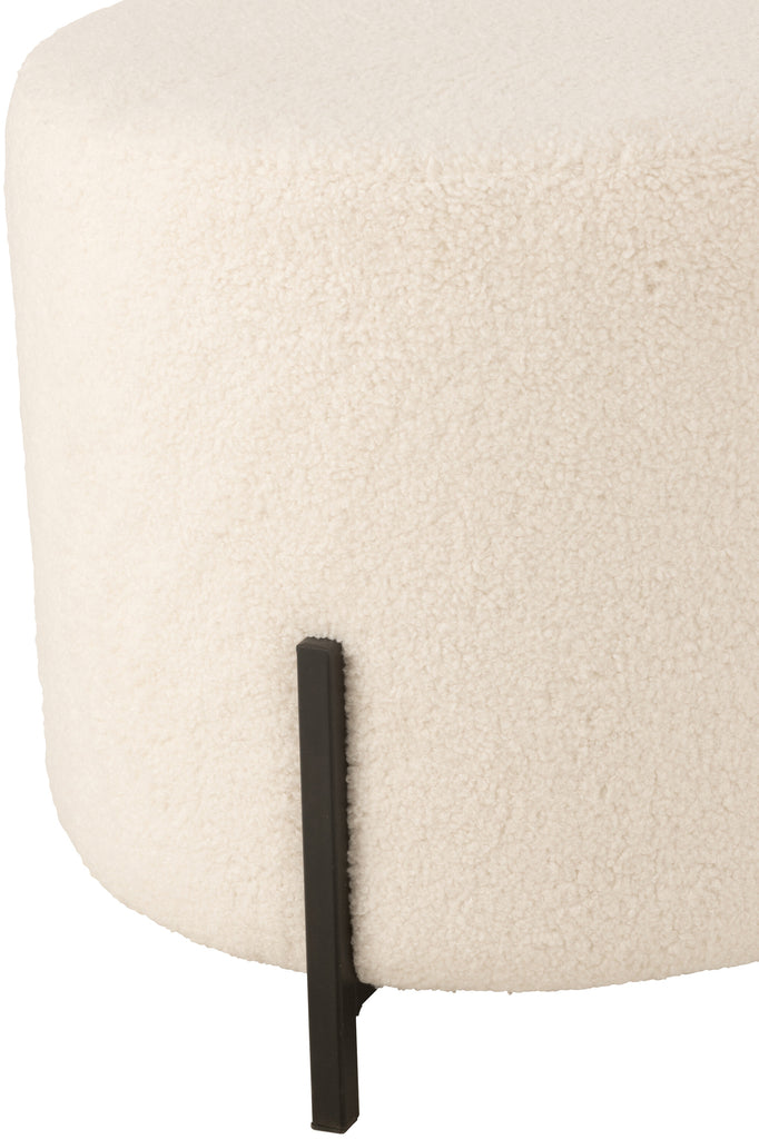 Kruk Schaap Stof/Schuim Wit - Kruk - J-Line - livinglovely.nl