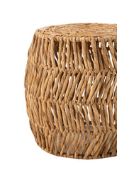 Kruk/Bijzettafel Maurice Rond Waterhyacint Naturel - Bijzettafel - J-Line - livinglovely.nl