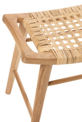 Krukje Alis Teak Hout Naturel - Kruk - J-Line - livinglovely.nl