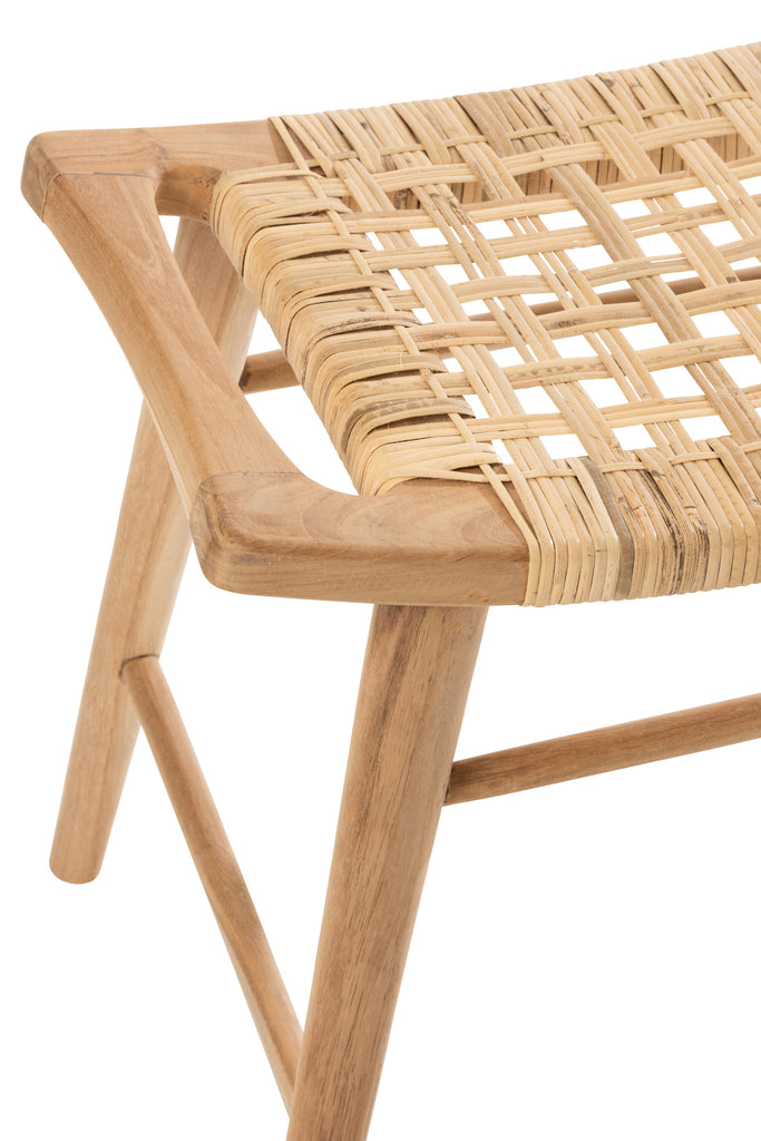 Krukje Alis Teak Hout Naturel - Kruk - J-Line - livinglovely.nl
