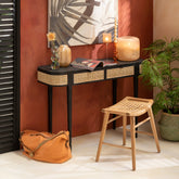 Krukje Alis Teak Hout Naturel - Kruk - J-Line - livinglovely.nl