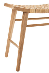 Krukje Alis Teak Hout Naturel - Kruk - J-Line - livinglovely.nl