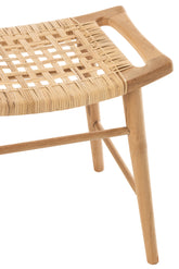 Krukje Alis Teak Hout Naturel - Kruk - J-Line - livinglovely.nl