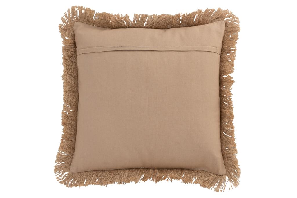 Kussen Bloem Abstract Jute Naturel/Beige - Kussen - J-Line - livinglovely.nl
