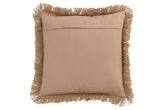 Kussen Bloem Abstract Jute Naturel/Beige - Kussen - J-Line - livinglovely.nl
