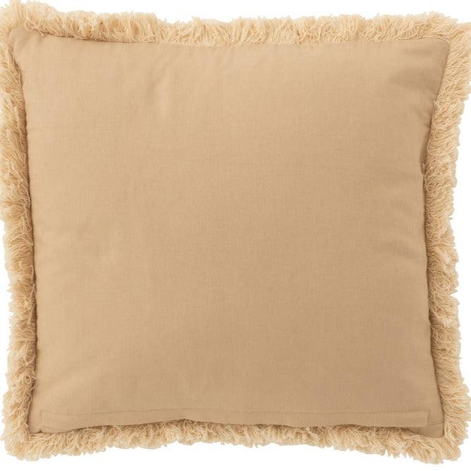 Kussen Boord Ibiza Katoen Beige/Wit - Kussen - J-Line - livinglovely.nl