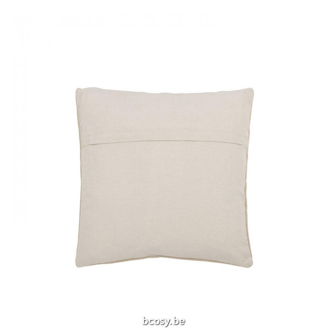 Kussen Diamanten + Pijlen Katoen Creme/Roze - Kussen - J-Line - livinglovely.nl