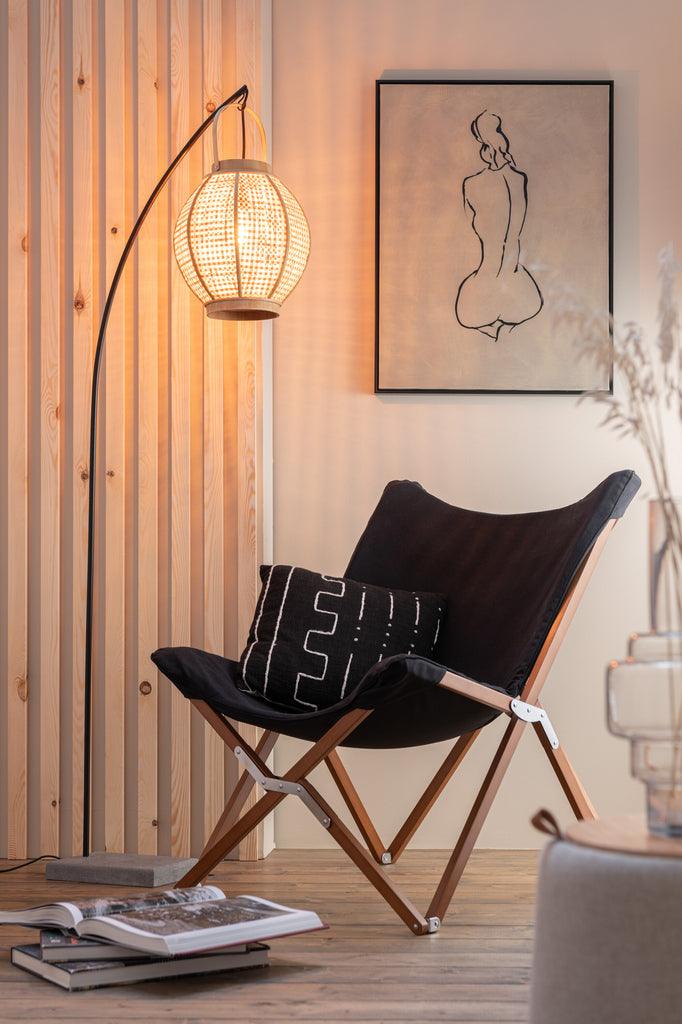 Kussen Grafisch Tekening 1 Katoen Zwart - Kussen - J-Line - livinglovely.nl