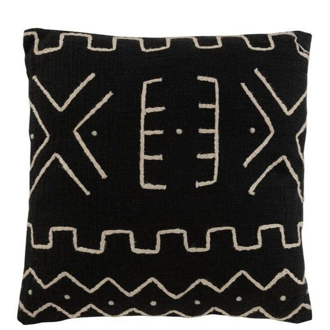 Kussen Grafisch Tekening 2 Katoen Zwart - Kussen - J-Line - livinglovely.nl