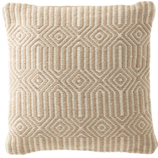 Kussen Ibiza Polyester Naurel/Wit - Kussen - J-Line - livinglovely.nl