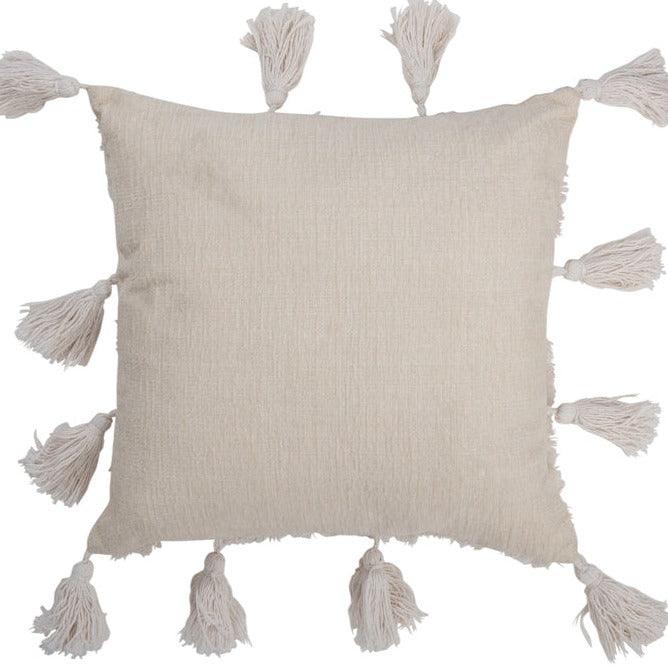 Kussen Kwast Polyester Wit - Kussen - J-Line - livinglovely.nl