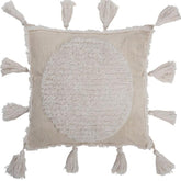 Kussen Kwast Polyester Wit - Kussen - J-Line - livinglovely.nl