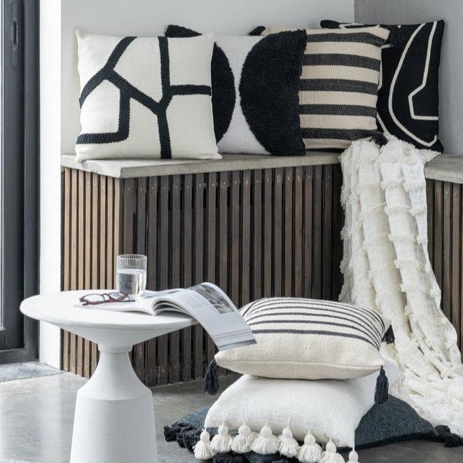 Kussen Semi Cirkel Katoen - Kussen - J-Line - livinglovely.nl