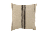 Kussen Strepen Linnen Beige Vierkant - Kussen - J-Line - livinglovely.nl