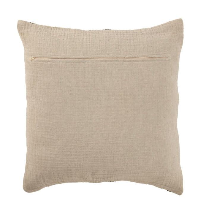 Kussen Strepen Linnen Beige Vierkant - Kussen - J-Line - livinglovely.nl