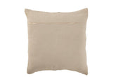 Kussen Strepen Linnen Beige Vierkant - Kussen - J-Line - livinglovely.nl