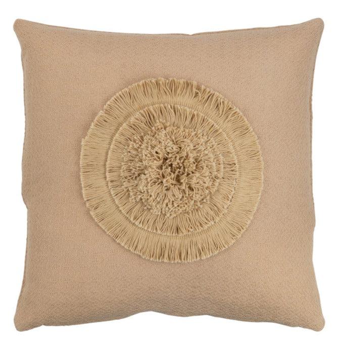 Kussen Zon Vierkant Polyester Beige - Kussen - J-Line - livinglovely.nl