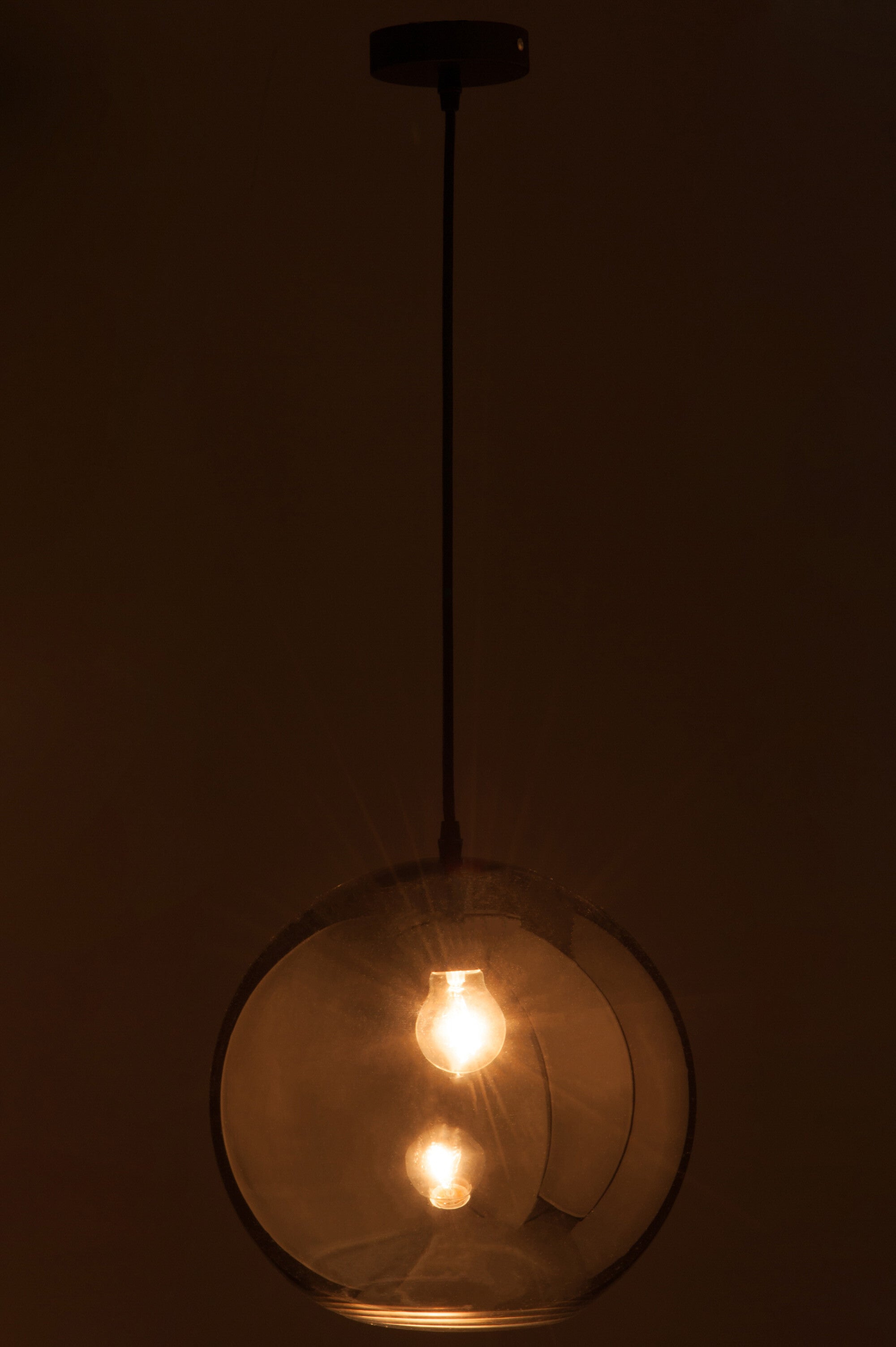 Lamp Bol Glas Spiegel Zilver Large - Hanglamp - J-Line - livinglovely.nl