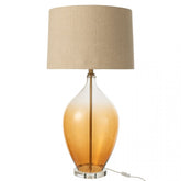 Lamp Glas Amber - Tafellamp - J-Line - livinglovely.nl