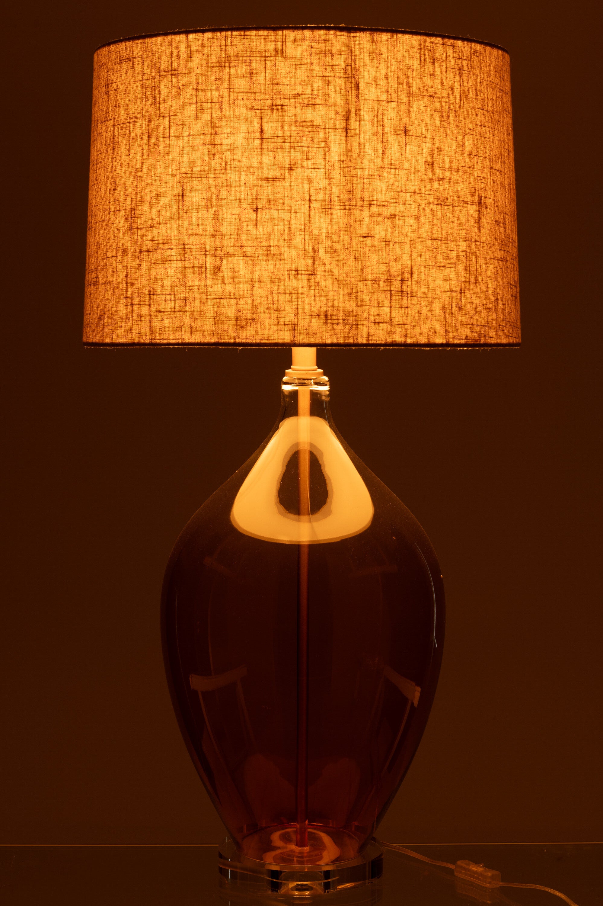 Lamp Glas Amber - Tafellamp - J-Line - livinglovely.nl