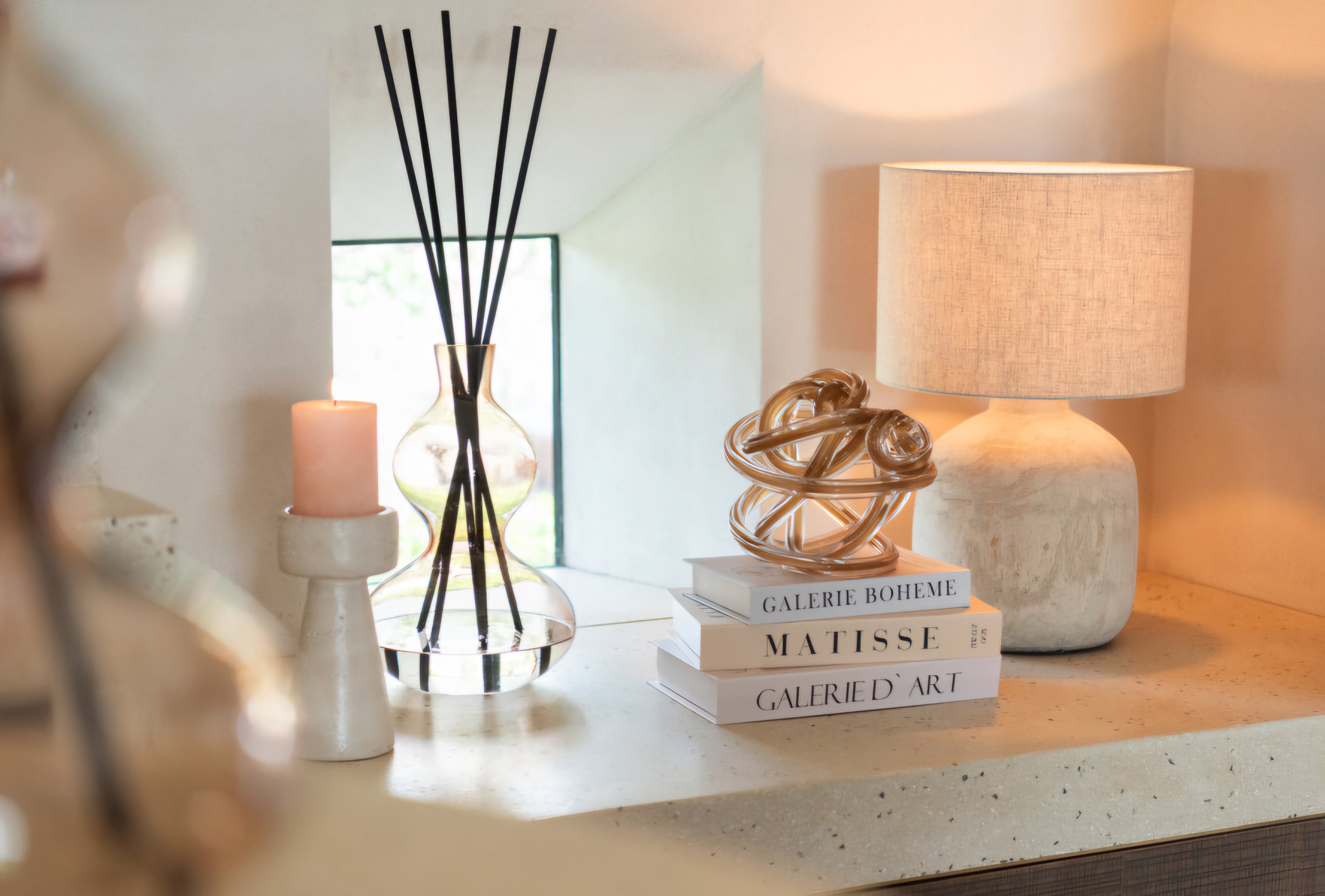 Lamp Mia Terracotta Small J-Line - Tafellamp - J-Line - livinglovely.nl
