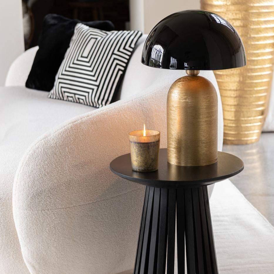 Lamp Mush Metaal Goud/Zwart - Tafellamp - J-Line - livinglovely.nl