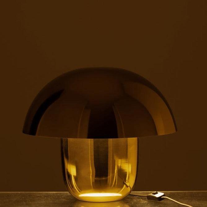 Lamp Paddenstoel Ijzer Goud Small - Tafellamp - J-Line - livinglovely.nl