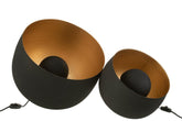 Lamp Rond Interieur Goud Metaal Zwart Large - Tafellamp - J-Line - livinglovely.nl