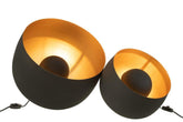Lamp Rond Interieur Goud Metaal Zwart Large - Tafellamp - J-Line - livinglovely.nl