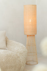 Lamp Room Linen/Bamboo Natural J-Line - Vloerlamp - J-Line - livinglovely.nl