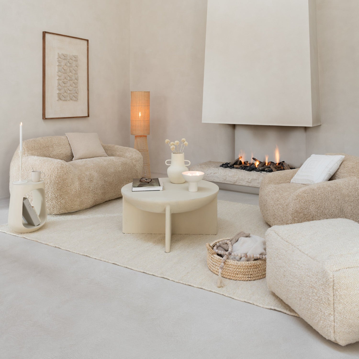 Lamp Room Linen/Bamboo Natural J-Line - Vloerlamp - J-Line - livinglovely.nl