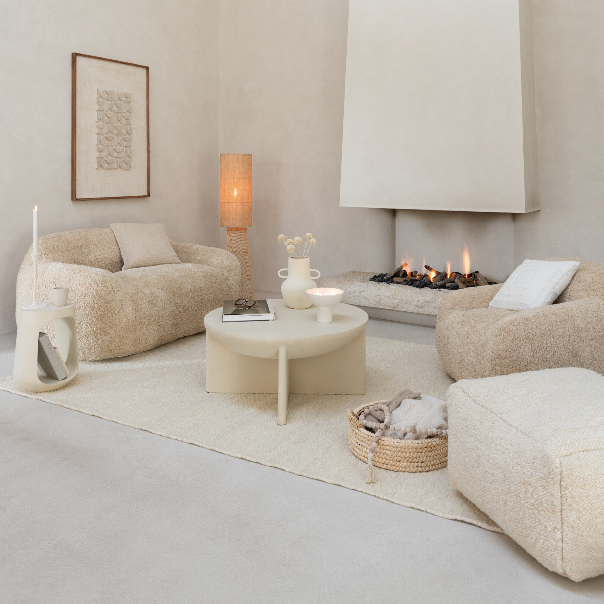 Lamp Room Linen/Bamboo Natural J-Line - Vloerlamp - J-Line - livinglovely.nl