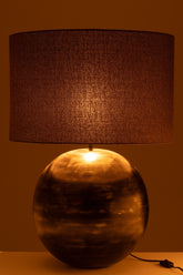 Lamp Schaal Metaal Zwart Large - Tafellamp - J-Line - livinglovely.nl
