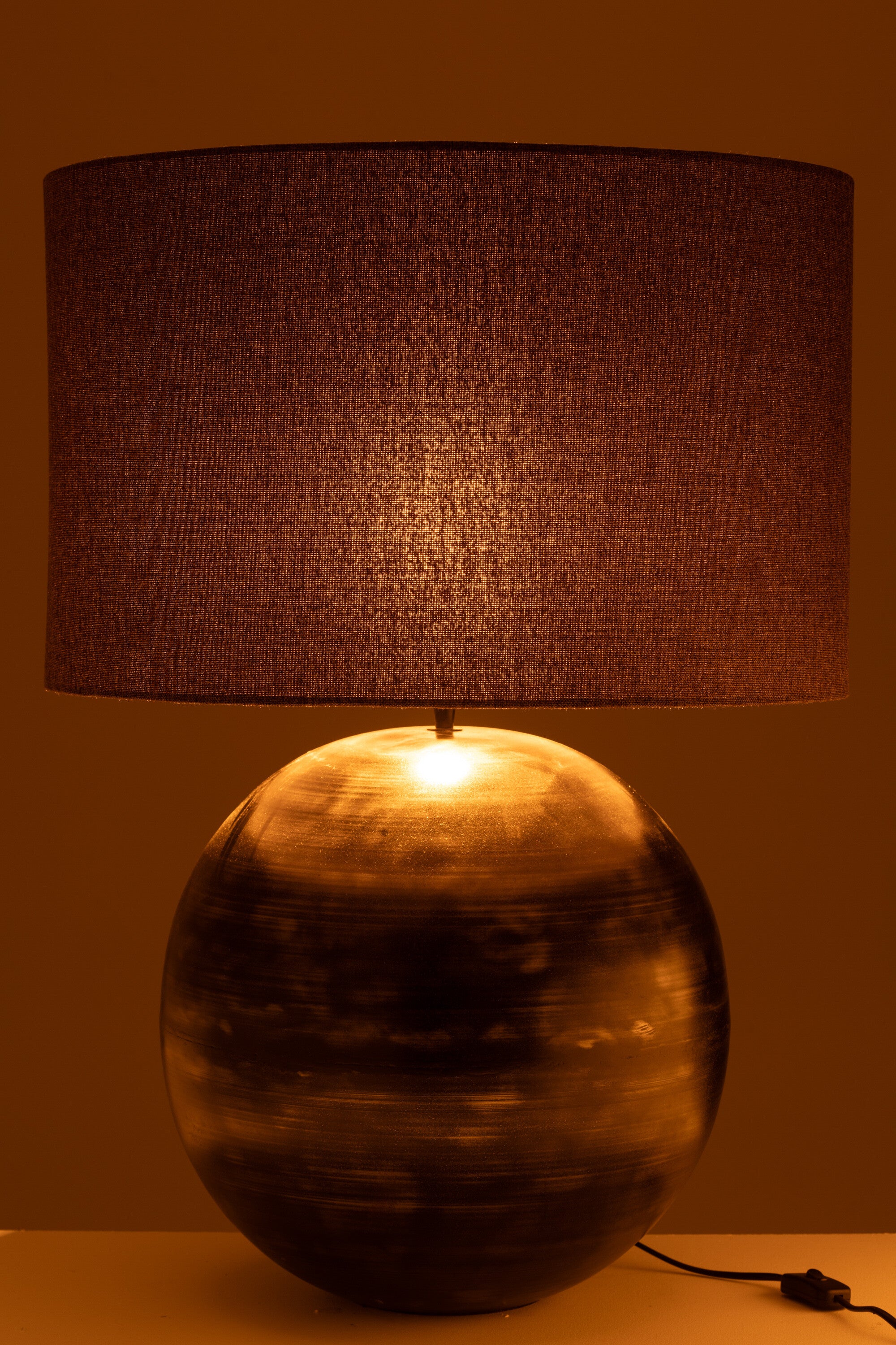 Lamp Schaal Metaal Zwart Large - Tafellamp - J-Line - livinglovely.nl
