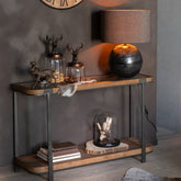 Lamp Schaal Metaal Zwart Large - Tafellamp - J-Line - livinglovely.nl