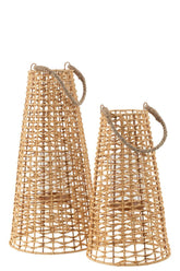 Lantaarn Anais Rotan Natural Large - Lantaarn - J-Line - livinglovely.nl