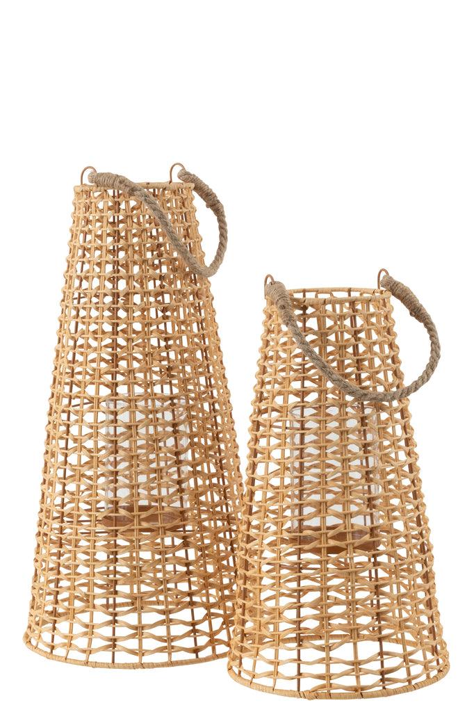 Lantaarn Anais Rotan Natural Large - Lantaarn - J-Line - livinglovely.nl