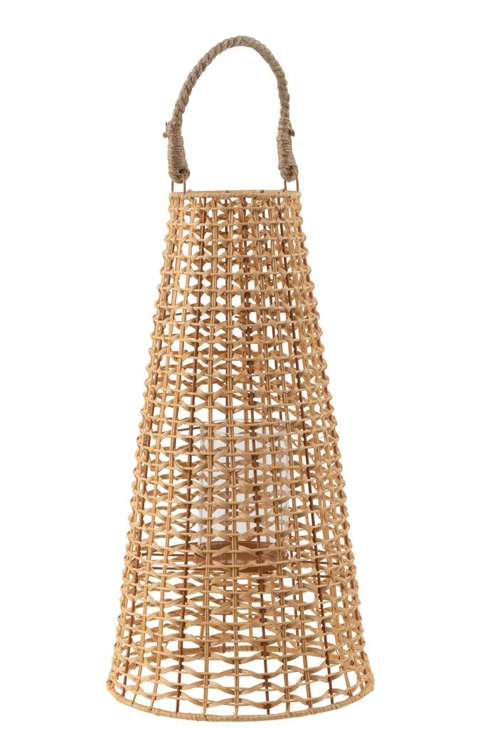 Lantaarn Anais Rotan Natural Large - Lantaarn - J-Line - livinglovely.nl