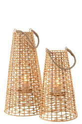 Lantaarn Anais Rotan Natural Large - Lantaarn - J-Line - livinglovely.nl