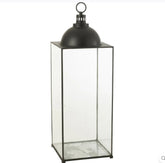 Lantaarn Hagrid Glas/Ijzer Zwart Large - Lantaarn - J-Line - livinglovely.nl
