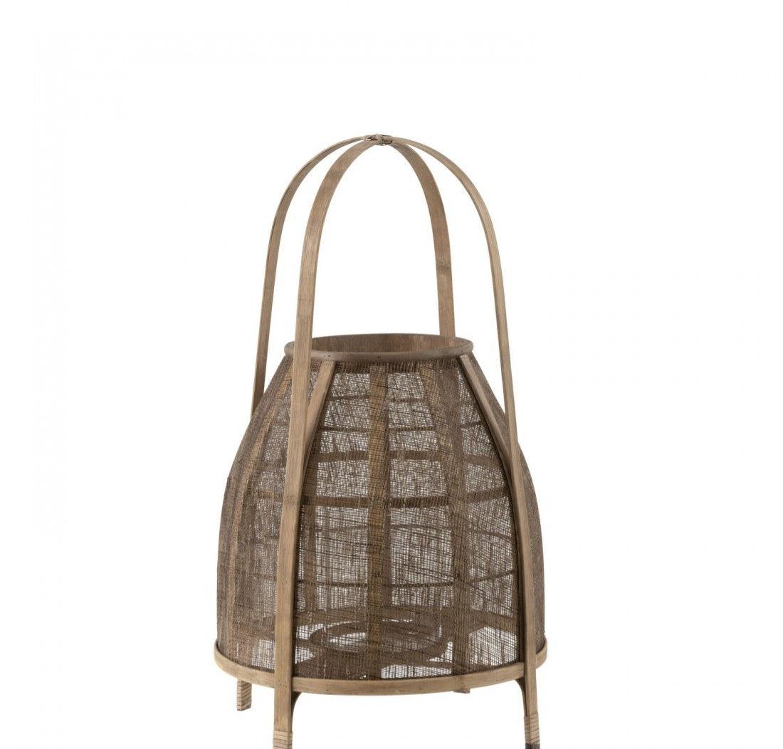 Lantaarn Kap Bamboe Natural Medium - Lantaarn - J-Line - livinglovely.nl