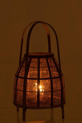 Lantaarn Kap Bamboe Natural Medium - Lantaarn - J-Line - livinglovely.nl