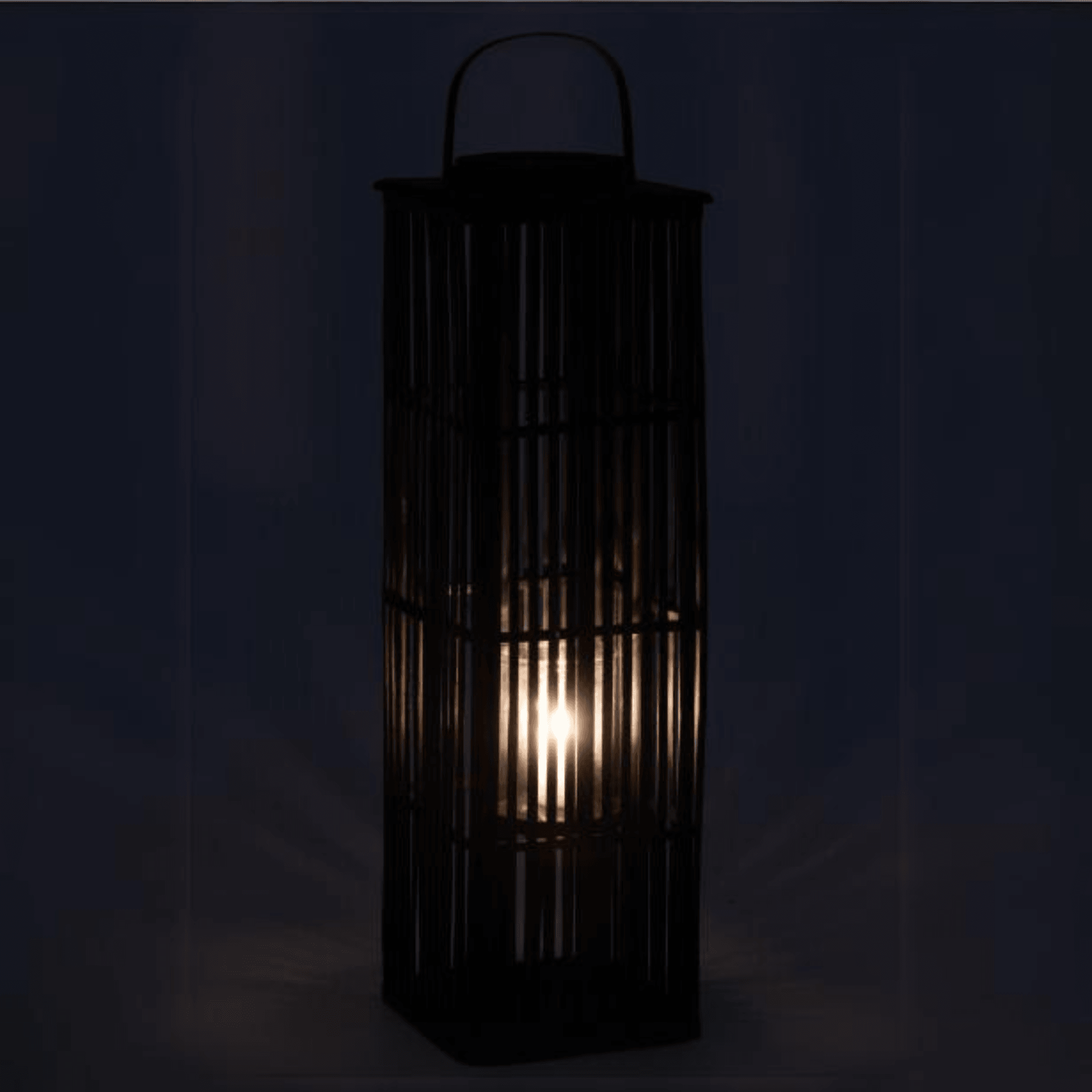 Lantaarn Lang Bamboo Zwart - Lantaarn - J-Line - livinglovely.nl