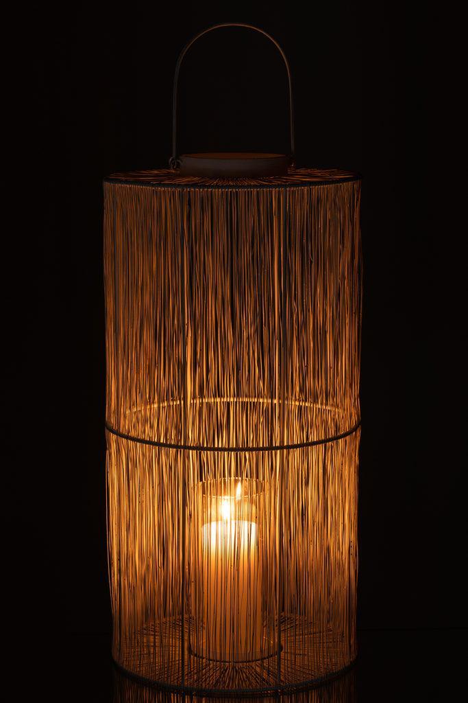Lantaarn Metaal Mat Wiit Large - Lantaarn - J-Line - livinglovely.nl