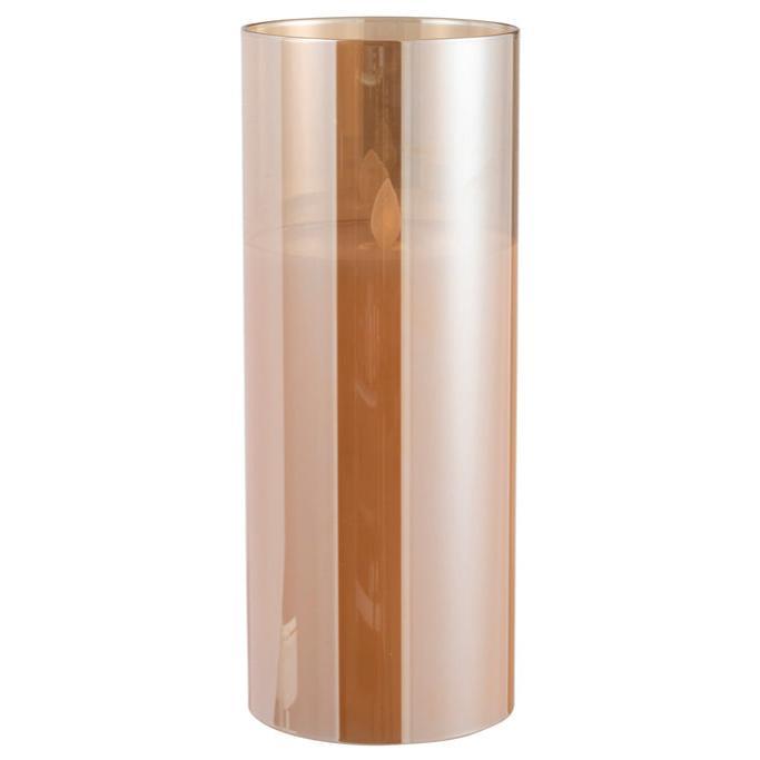 Ledlamp Blinkend Glas Goud Large - LED Kaars - J-Line - livinglovely.nl