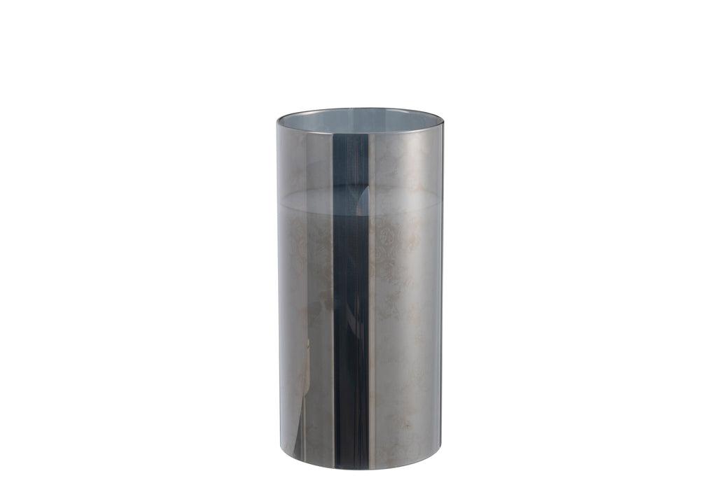 Ledlamp Blinkend Glas Grijs Medium - LED Kaars - J-Line - livinglovely.nl