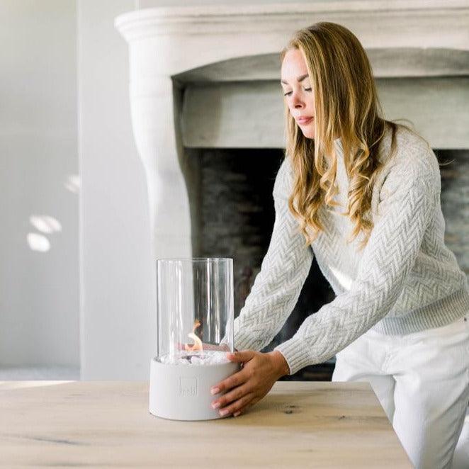 Leeff Stonefire White - Feuerstelle für draußen - LEEFF - livinglovely.co.uk