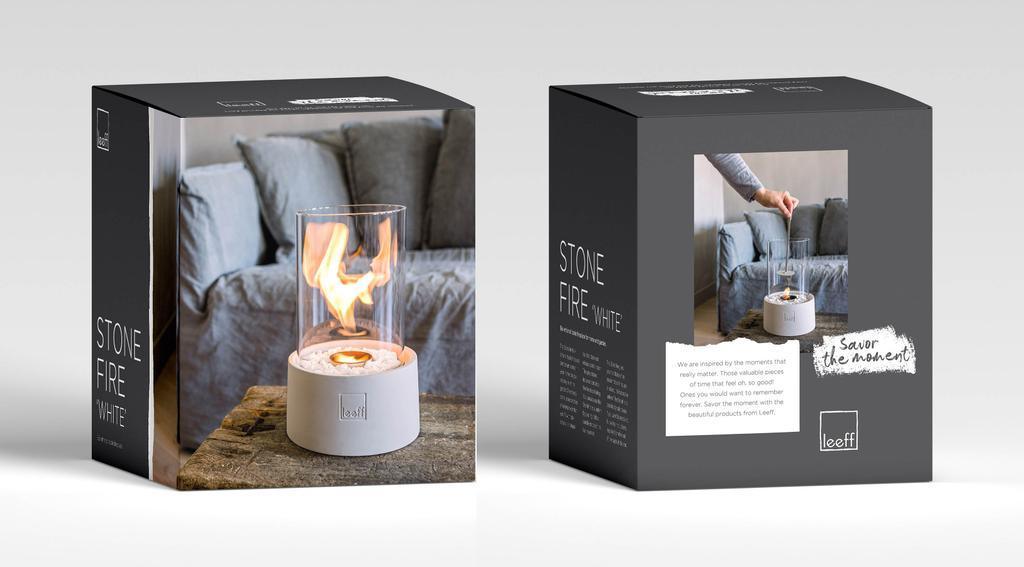 Leeff Stonefire White - Feuerstelle für draußen - LEEFF - livinglovely.co.uk