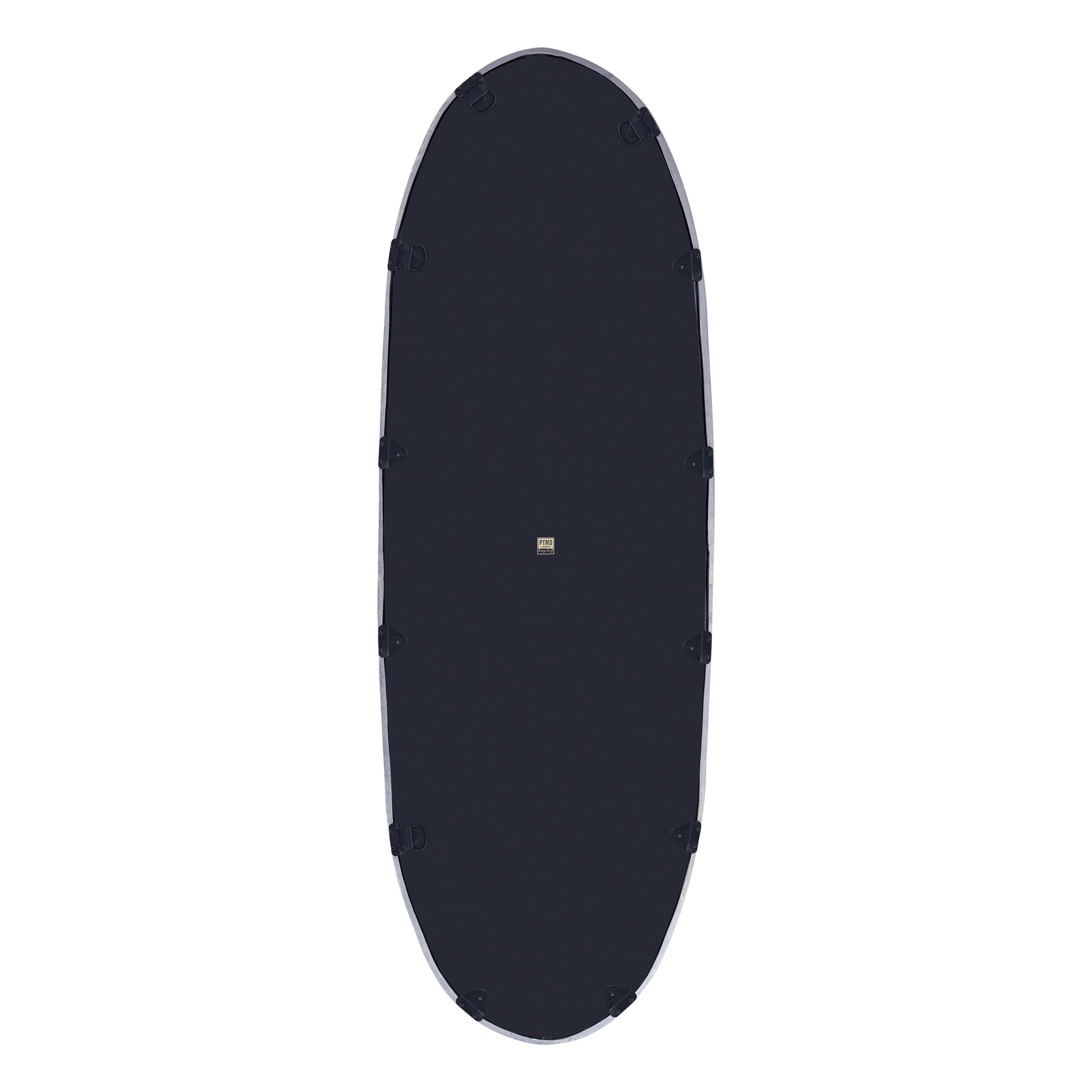 Limera Nickel Alu Oval Mirror Irregular Border L 61x3.5x178cm PTMD - Spiegel - PTMD - livinglovely.nl